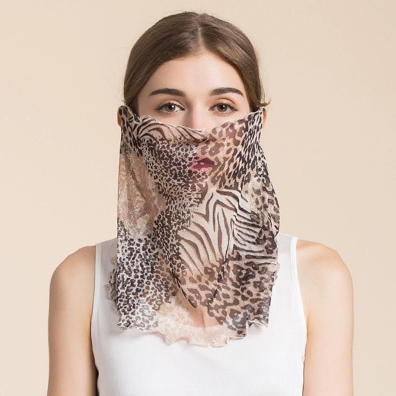 Silk Floral Printed Neck Gaiter Silk Face Masks Scarf for Women