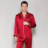 19 Momme Silk Couple Pajamas Sets Luxurious Silk Matching Pajamas Home Wear for Men and Women -  slipintosoft