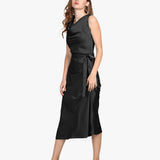 Ladies sleeveless Cowl Neck Silk Dress - slipintosoft