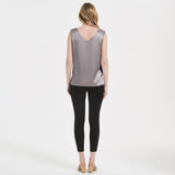 V Silk Tops sans manches en V Neck