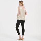 V Silk Tops sans manches en V Neck