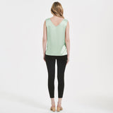 V Silk Tops sans manches en V Neck