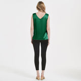 V Silk Tops sans manches en V Neck