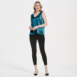 V Silk Tops sans manches en V Neck