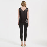 V Silk Tops sans manches en V Neck