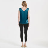 V Silk Tops sans manches en V Neck