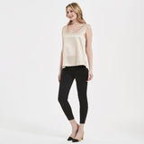 V Silk Tops sans manches en V Neck