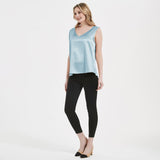 V Silk Tops sans manches en V Neck