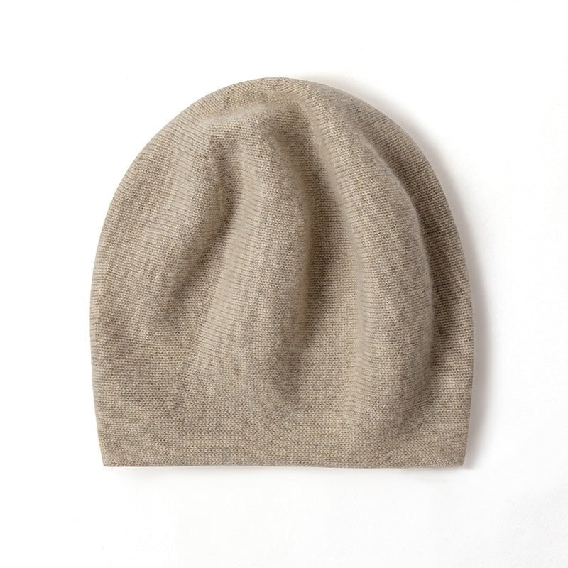 Women and Men Cashmere Beanie Hat Cashmere Double - Layered Ski Cap for Winter - slipintosoft