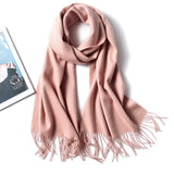 Women and Men Pure Cashmere Scarf Long Lightweight Cashmere Wrap Scarf with Tassel - slipintosoft