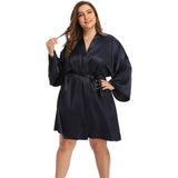 Robes de soie de taille plus taille 100% peignoir en soie de luxe