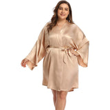 Robes de soie de taille plus taille 100% peignoir en soie pure de mûrier avec ceinture