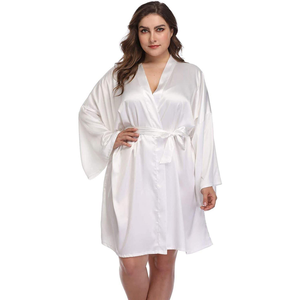 Robes de soie de taille plus taille 100% peignoir en soie pure de mûrier avec ceinture