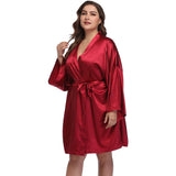 Robes de soie de taille plus taille 100% peignoir en soie pure de mûrier avec ceinture