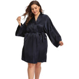 Robes de soie de taille plus taille 100% peignoir en soie pure de mûrier avec ceinture