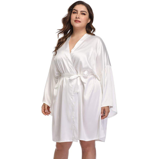 Robes de soie de taille plus taille 100% peignoir en soie de luxe