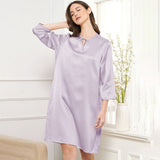 Femmes Silk Chemise Round Coule 100% Mulberry Pure Silk Night Dress