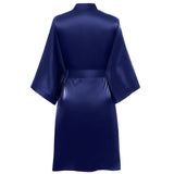 Classic Ladies Short Silk Robe 100% Mulberry Silk Robe With Belt Luxury Silk Bathrobe - slipintosoft