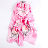 Womens 100% Large Mulberry Silk Scarf Long Scarf Lightweight Wraps - slipintosoft