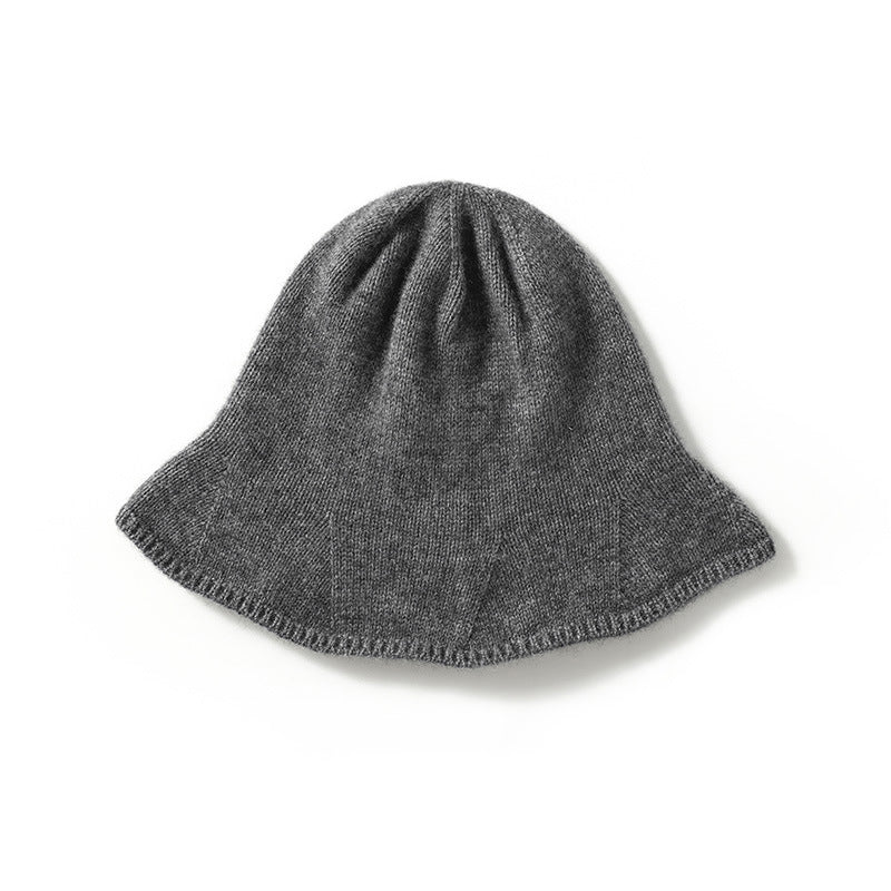 Womens Cashmere Bucket Hat for Fall Winter Cashmere Knitted Hat Head Warmer - slipintosoft