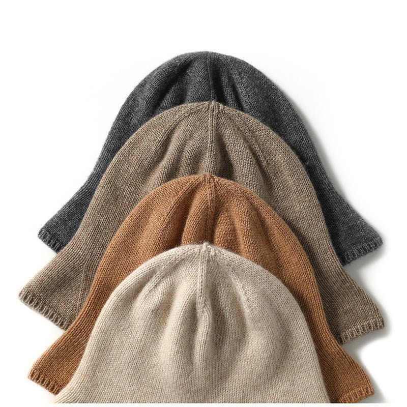 Womens Cashmere Bucket Hat for Fall Winter Cashmere Knitted Hat Head Warmer - slipintosoft