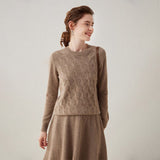 Women's Mock Neck Cashmere Sweater Cut-out Knitted Cashmere Pullover - slipintosoft