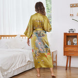 Robes kimono en soie à fleurs pour femmes, impression florale, 100% soie