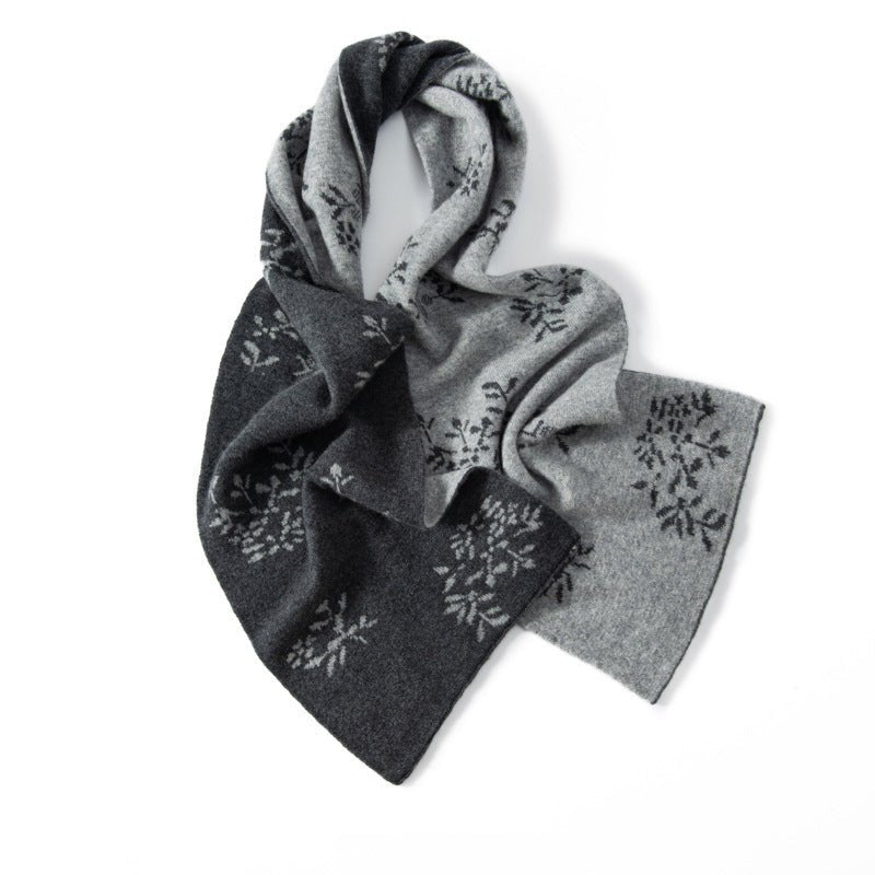 Womens Long Cashmere Scarf Jacquard Cashmere Shawls for Holiday Christmas Cashmere Scarf