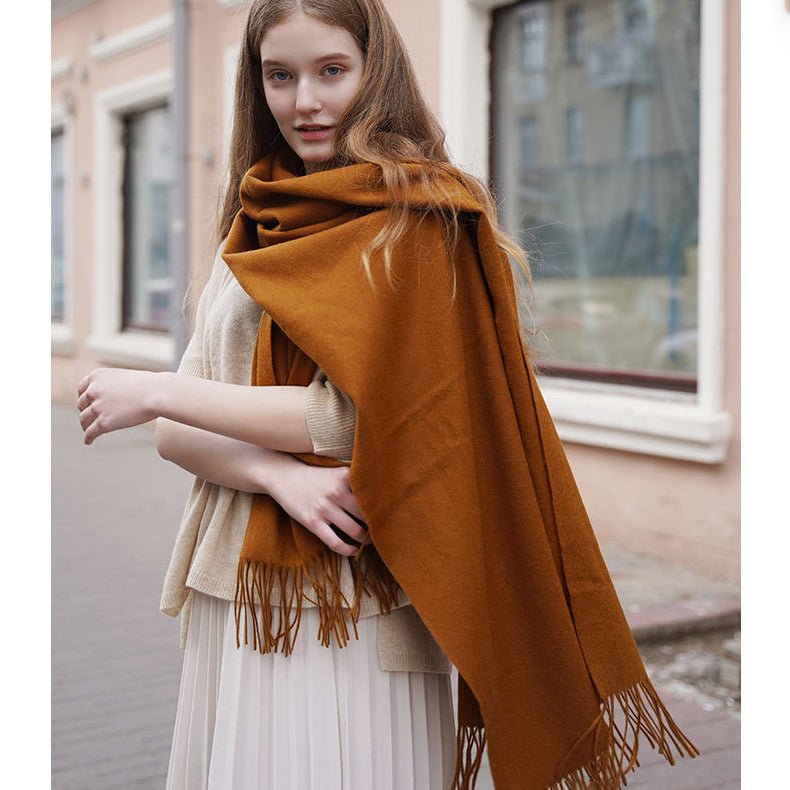 Women's Luxurious Cashmere Shawl and Wraps Large Soft Cashmere Scarf with Tassel - slipintosoft