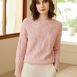 Women's Mock Neck Cashmere Sweater Cable-Knitted Cashmere Pullover - slipintosoft