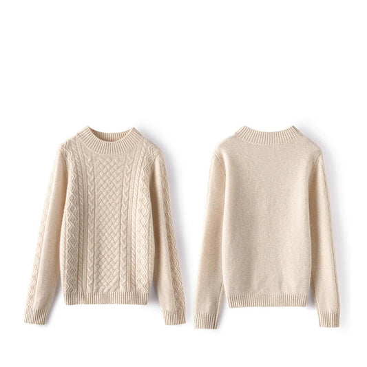 Women's Mock Neck Cashmere Sweater Long Sleeve Spring Warm Cashmere Sweater - slipintosoft