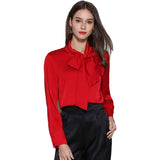 Womens Mulberry Silk Blouse Long Sleeve Lady Silk Shirt Blouse Tops - slipintosoft