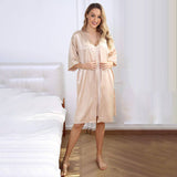 Long Silk Nightgown And Robe Set for Women Sexy  Silk Sleepwear -  slipintosoft