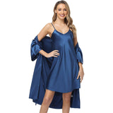 Long Silk Nightgown And Robe Set for Women Sexy  Silk Sleepwear -  slipintosoft