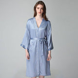 Ensemble chemise de nuit et robe en soie pour femmes, vêtements de nuit longs 100% soie de mûrier