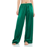 Womens Wide Leg Silk Pajama Pants Silk Casual Loose Elastic Waist Lounge Pants Pj Bottoms - slipintosoft