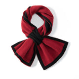 Womens Small Crossed Cashmere Scarf Double Layer Trimming Cashmere Neckerchief Cashmere Scarf