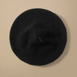 Womens Soft Cashmere Beret Cashmere Painter Hat Warm Winter Hat Simple Solid Beret Cashmere Accessories