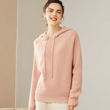 Women's Superfine 100% Cashmere Hooded Sweater - slipintosoft