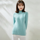 Women's Turtleneck Cashmere Sweater Long Sleeve Slim Fit Cashmere Pullover - slipintosoft