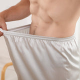 Boxer en soie pour hommes, pantalon court confortable en soie de mûrier
