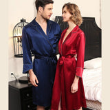 22 Momme – Robe de luxe en soie assortie pour Couple, 100% Pure soie, pour adultes, femme et homme, peignoir en soie
