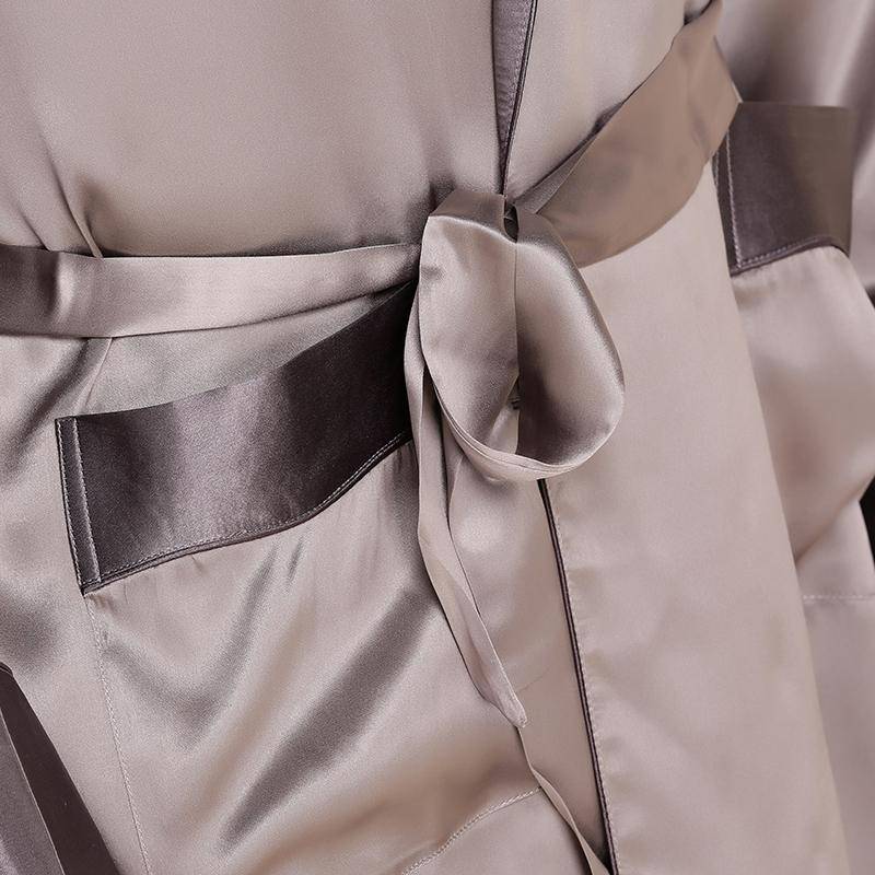 Gold Long Silk Robe For Men 100% Pure Silk Sleepwear -  slipintosoft