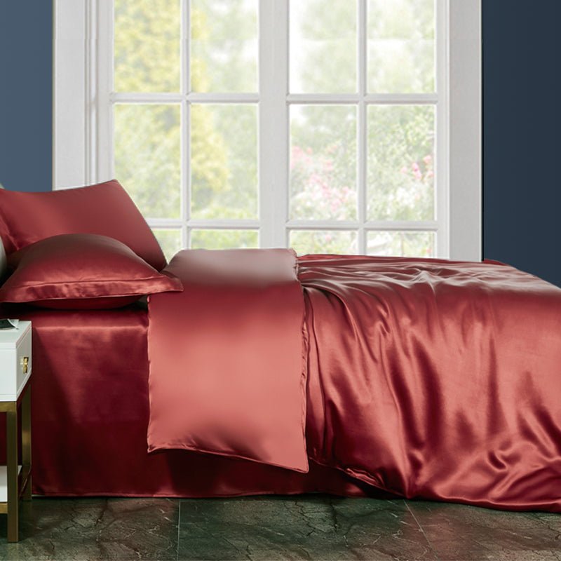 19 Momme 4PCS Duvet Cover Set (Flat Sheet) Silk Bedding Sets -  slipintosoft