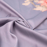 Ladies 100% Short Silk Kimono Robe Purple Peony High Quality Elegant Bathing Robes with Fashionable Floral Printed All Sizes -  slipintosoft