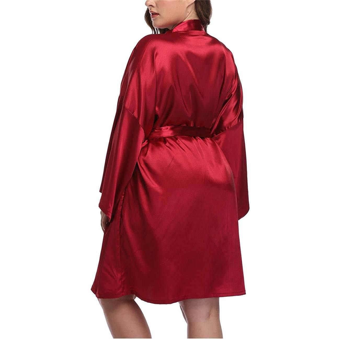 Robes en soie grande taille pour femmes avec ceinture 100% Robe kimono courte en soie véritable peignoirs en soie de mûrier