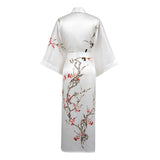 Quality 100% Long Silk Kimono for Women Cherry Blossom Printing Ladies Luxury Mulberry Silk Kimono Robe -  slipintosoft