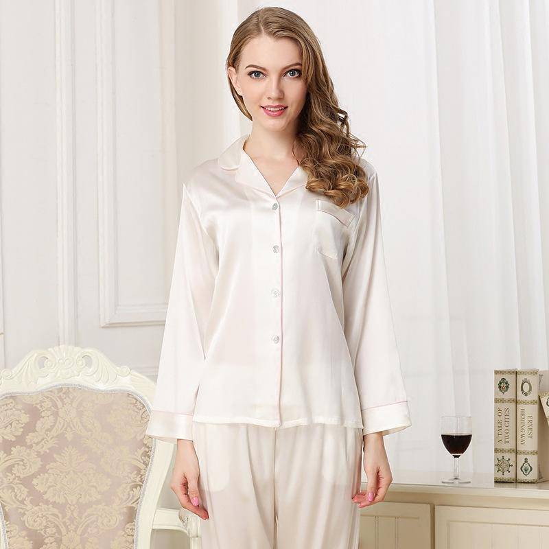 Best Women's Silk Pajamas Long Mulberry Silk Pjs Real Momme Pure 100%silk Sleepwear -  slipintosoft